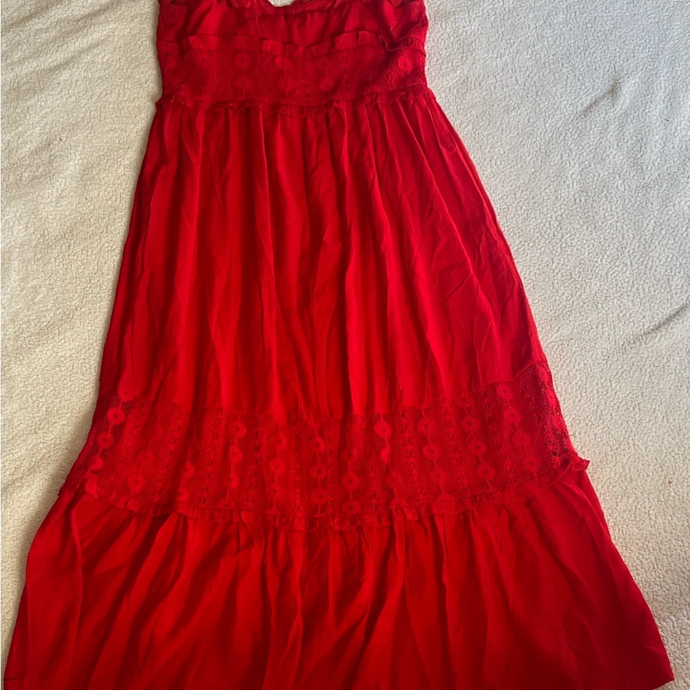 LUSH Elegant Red Strapless Dress - Picture 4 of 5